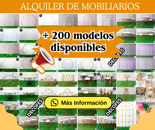 Banner - Alquiler de Mobiliarios, Arcos, Bases y Mesas Naked para Eventos y Fiestas Infantiles