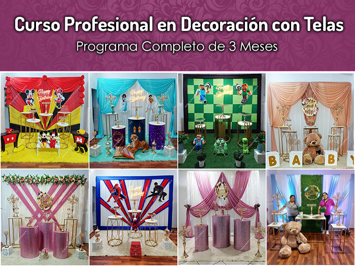 Mobiliario para Eventos - Complete Course in Fabric Decoration - 3 Month Program - DECOFES E.I.R.L