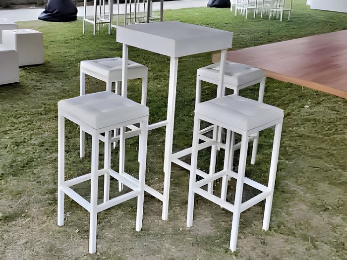 Mobiliario para Eventos - Mesa Bar Branco X4 - DECOFES E.I.R.L