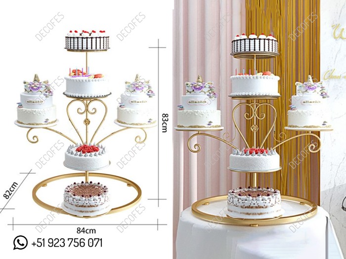 Mobiliario para Eventos - Floral Model Cake Holder - DECOFES E.I.R.L