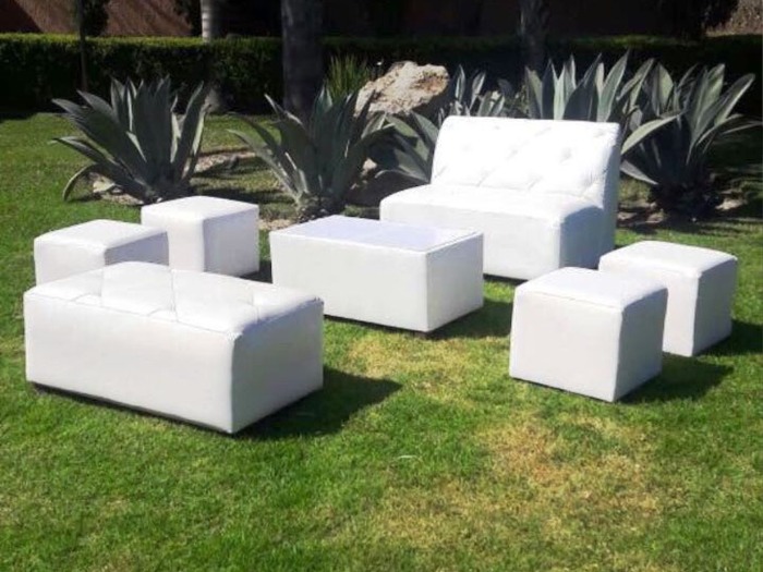 Mobiliario para Eventos - White Lounge Room x 8 with Support - DECOFES E.I.R.L