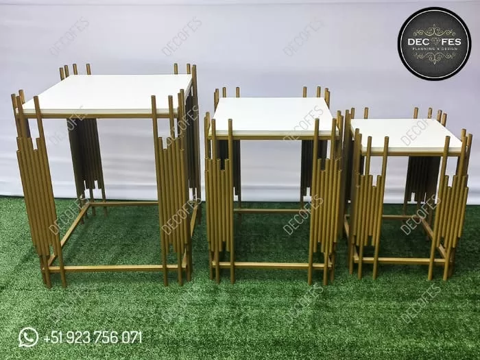 Structure for Events Square Bamboo Table