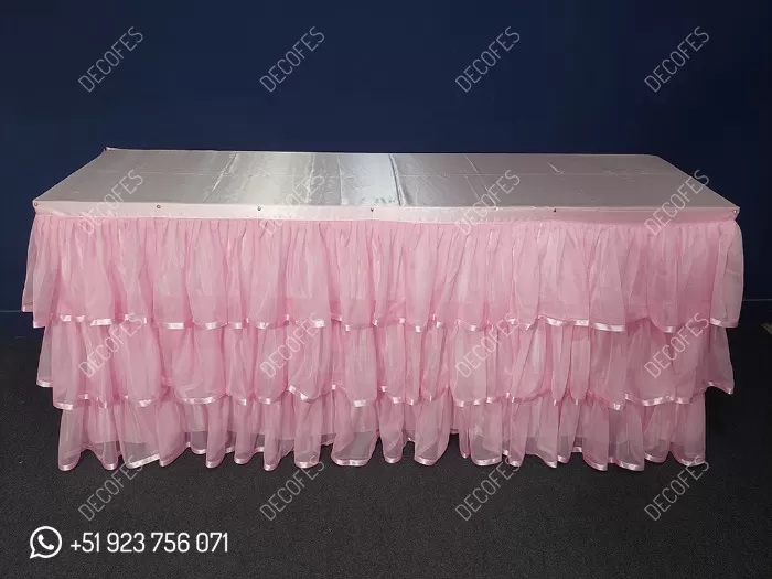 Structure for Events Tablecloths for Buffet Table Tutu Model 3 Times